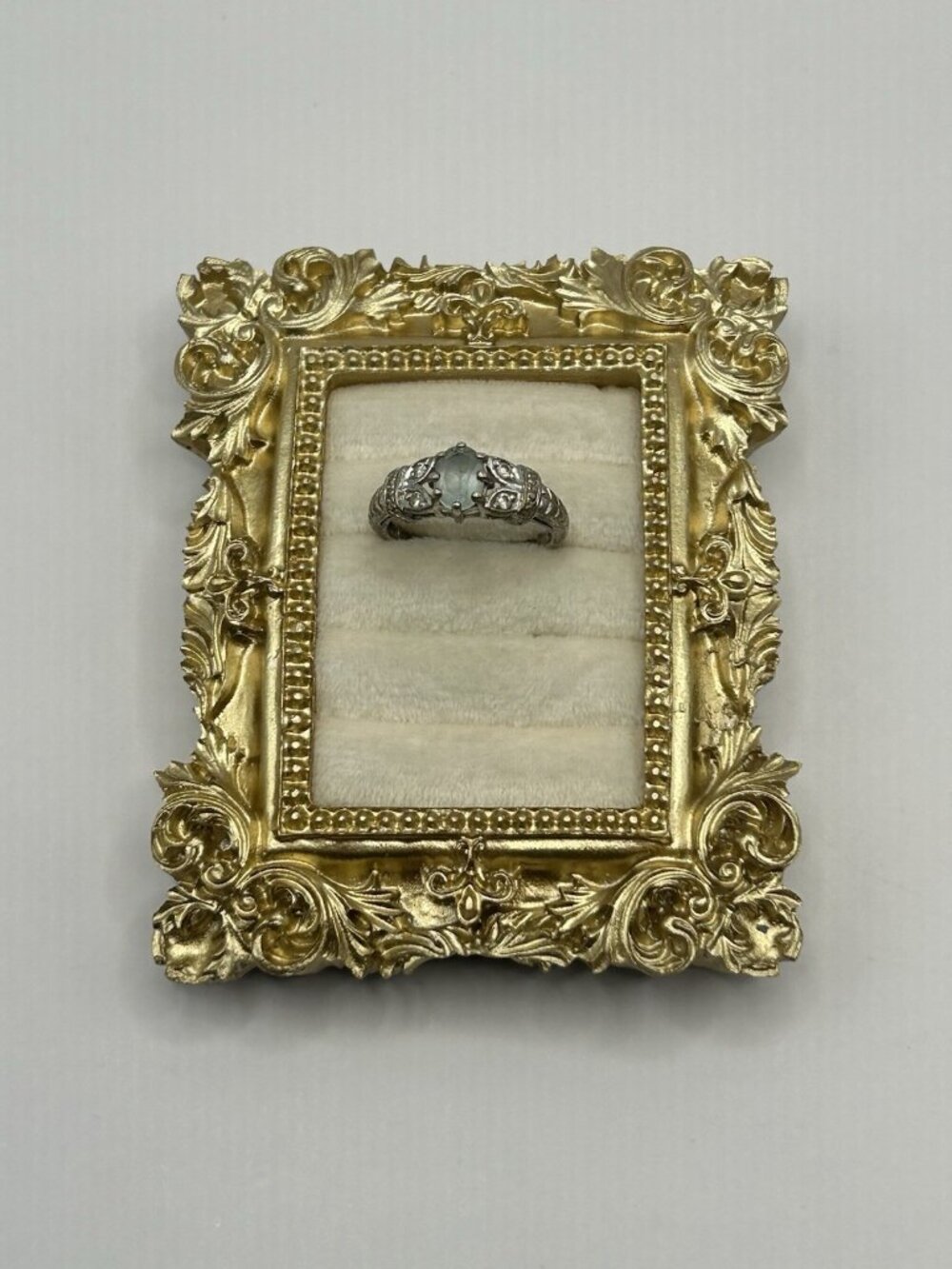 Vintage Ring 925 Sterling Silver Topaz Size 10 Clear Cubic Zirconia Elegant Gift - Picture 2 of 14